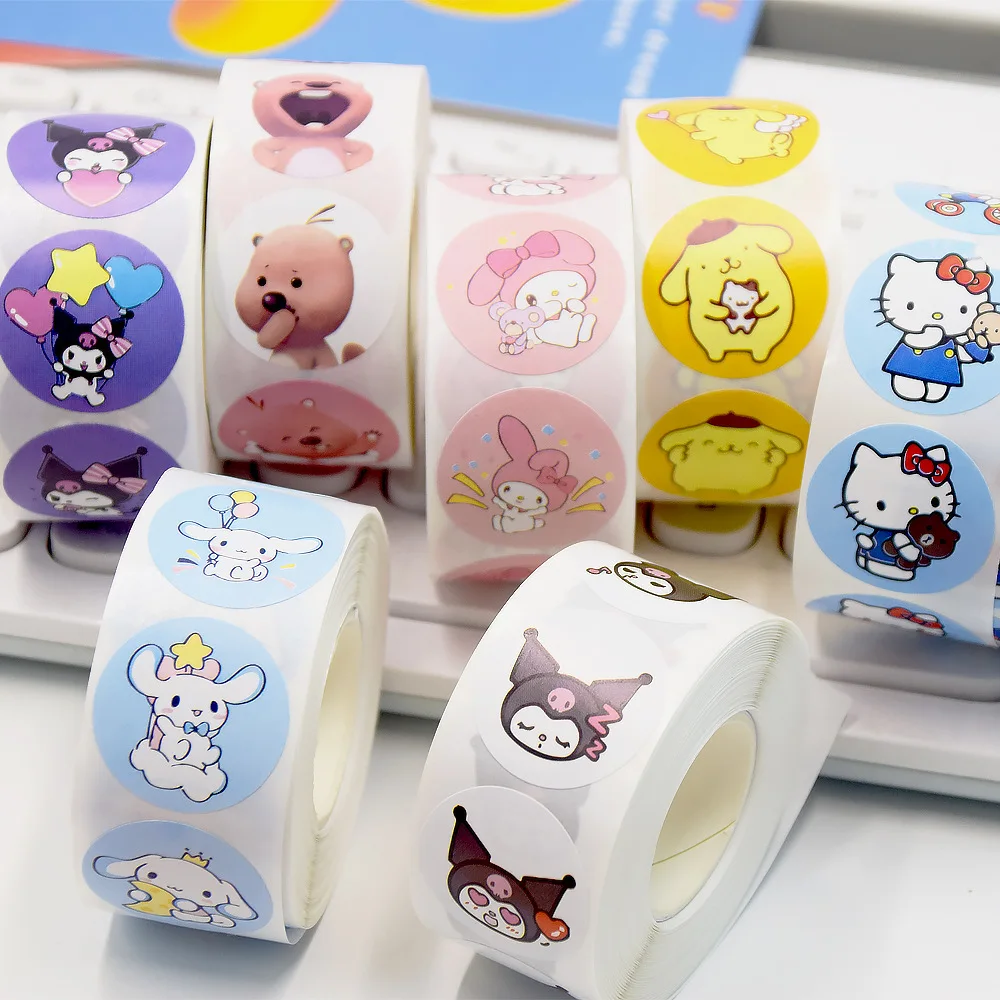 

New 500PCS Sanrio Stickers Kuromi Hello Kitty Cinnamoroll Cartoon Loopy Laptop Hand Account Stationery Cute Stickers Toys Gifts