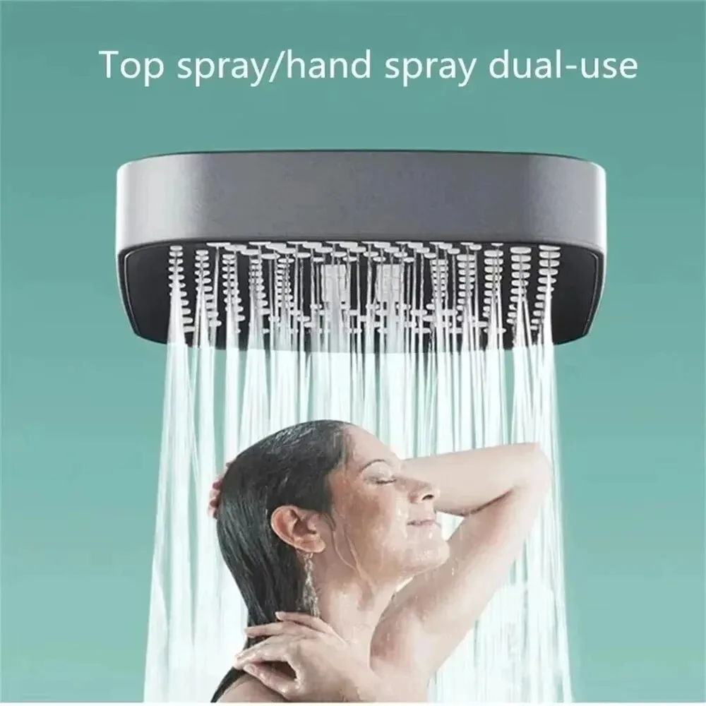 1pc Large Area Shower Spray Silvery Head with 3 Adjustable Modes,High-Quality High-Pressure Water-Saving Flow Shower Faucet