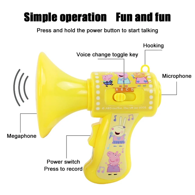 Peppa Pig Children Handheld Loudspeaker Fun Voice Changing Amplifier Theme Party Educational Toys Musical Instruments Kids Gifts 5