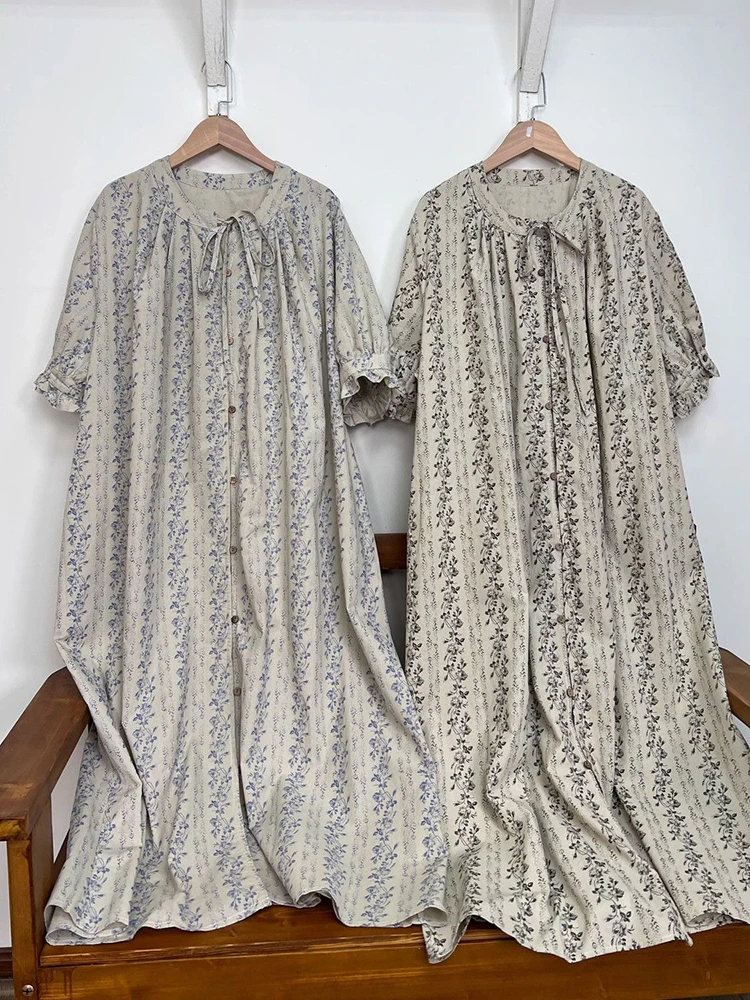 

Oversized Dress for Women 2024 Vestidos De Mujer Short Sleeve Temperament Robe Femme Beading Print Summer Dresses
