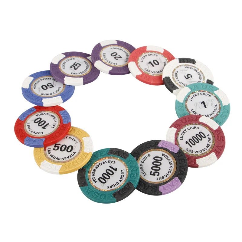 Poker Chips 10 Pcs Phnom Penh Vintage Las Vegas Clay Chip Baccarat Casino Coin Entertainment Game Texas Poker Chip Poker Kit