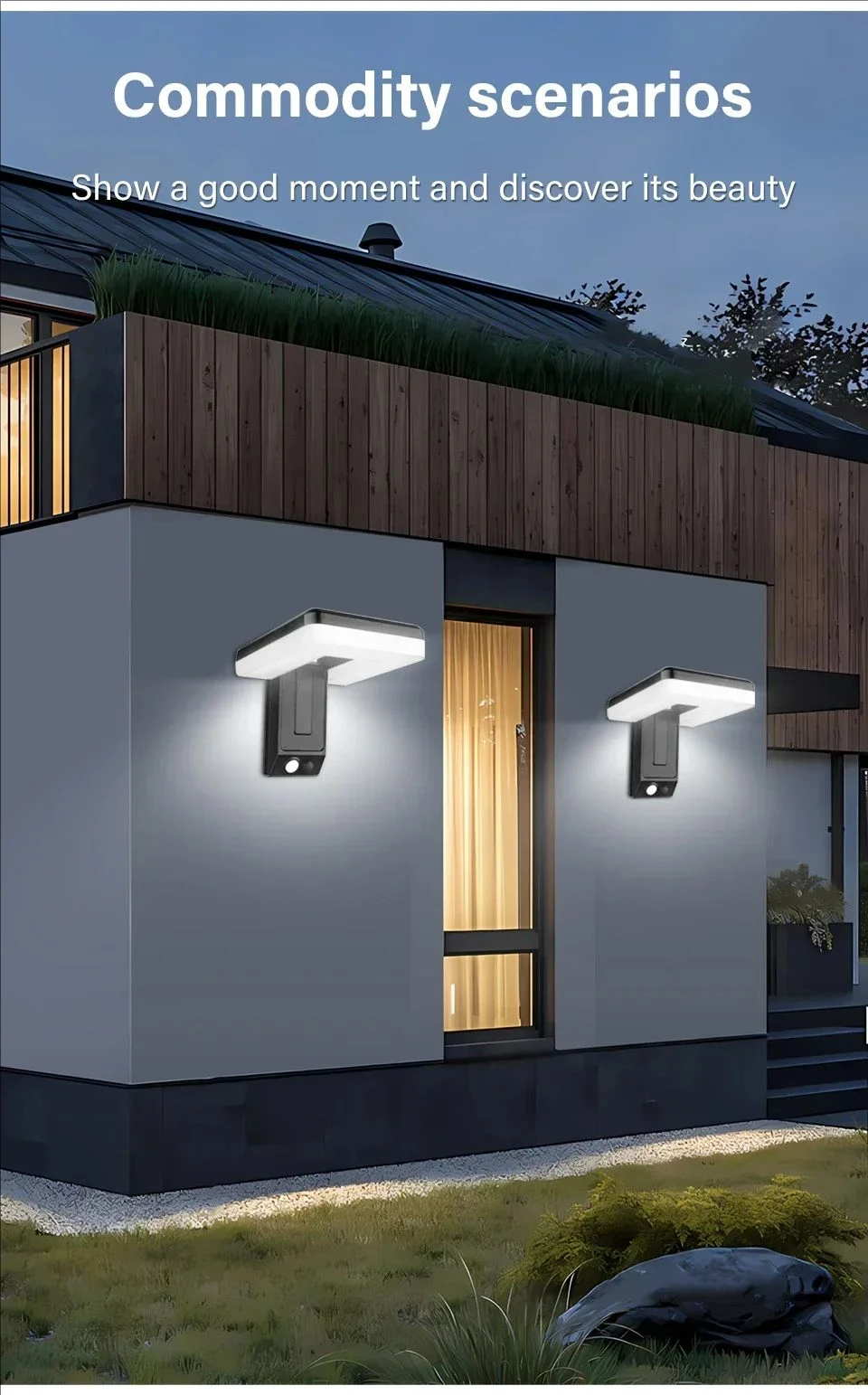 Solar Outdoor Led Light 3 Modes Motion Sensor Wall Lamps 120° Adjustable Foldabl