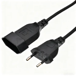 European Standard 2 - Plug Male Female Extension Cord with 90 - Degree Bend and Pure Copper (4m)