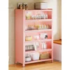 Modern Carbon Steel Kitchen Cabinets for Home Multi-layer Dustproof Pink Cabinet Creative Simple Design Furniture for Kitchen 2
