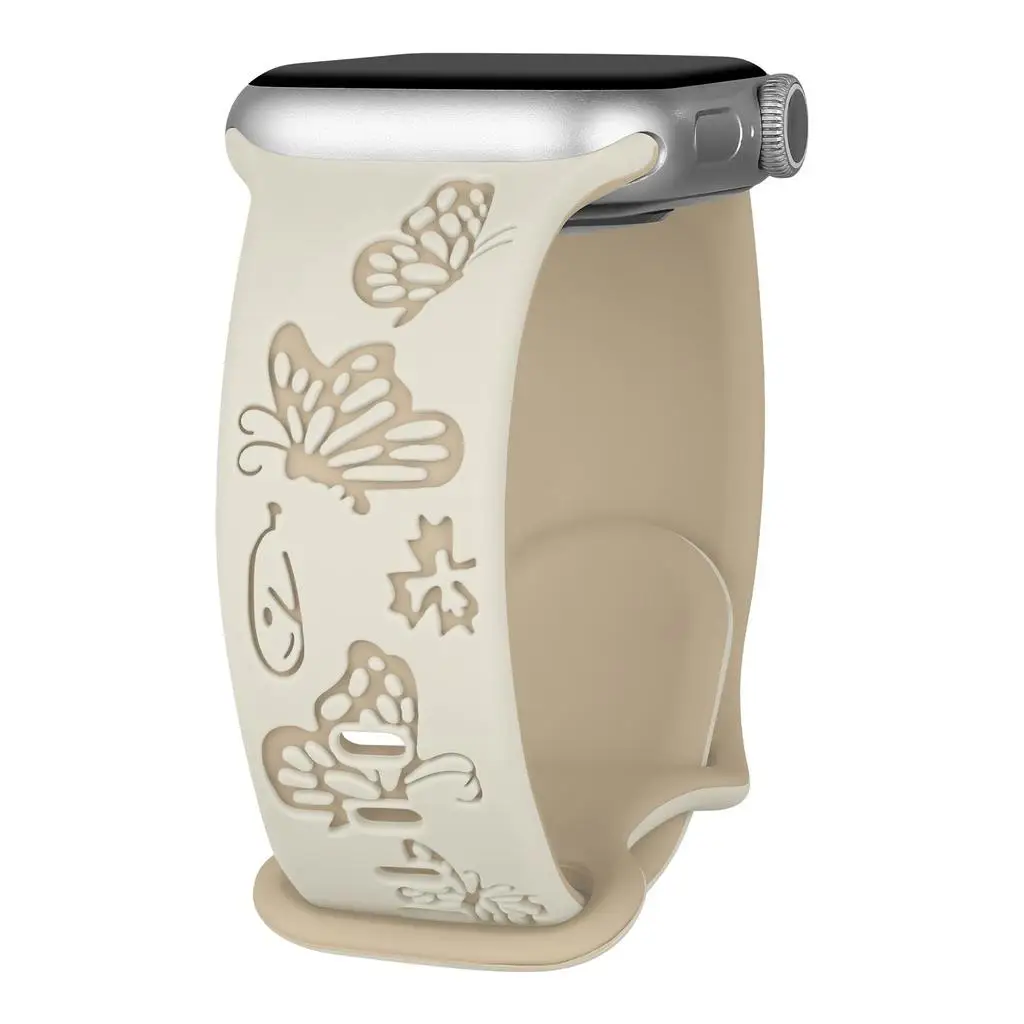 Charming Carved Butterfly Soft Silicone Watch Strap