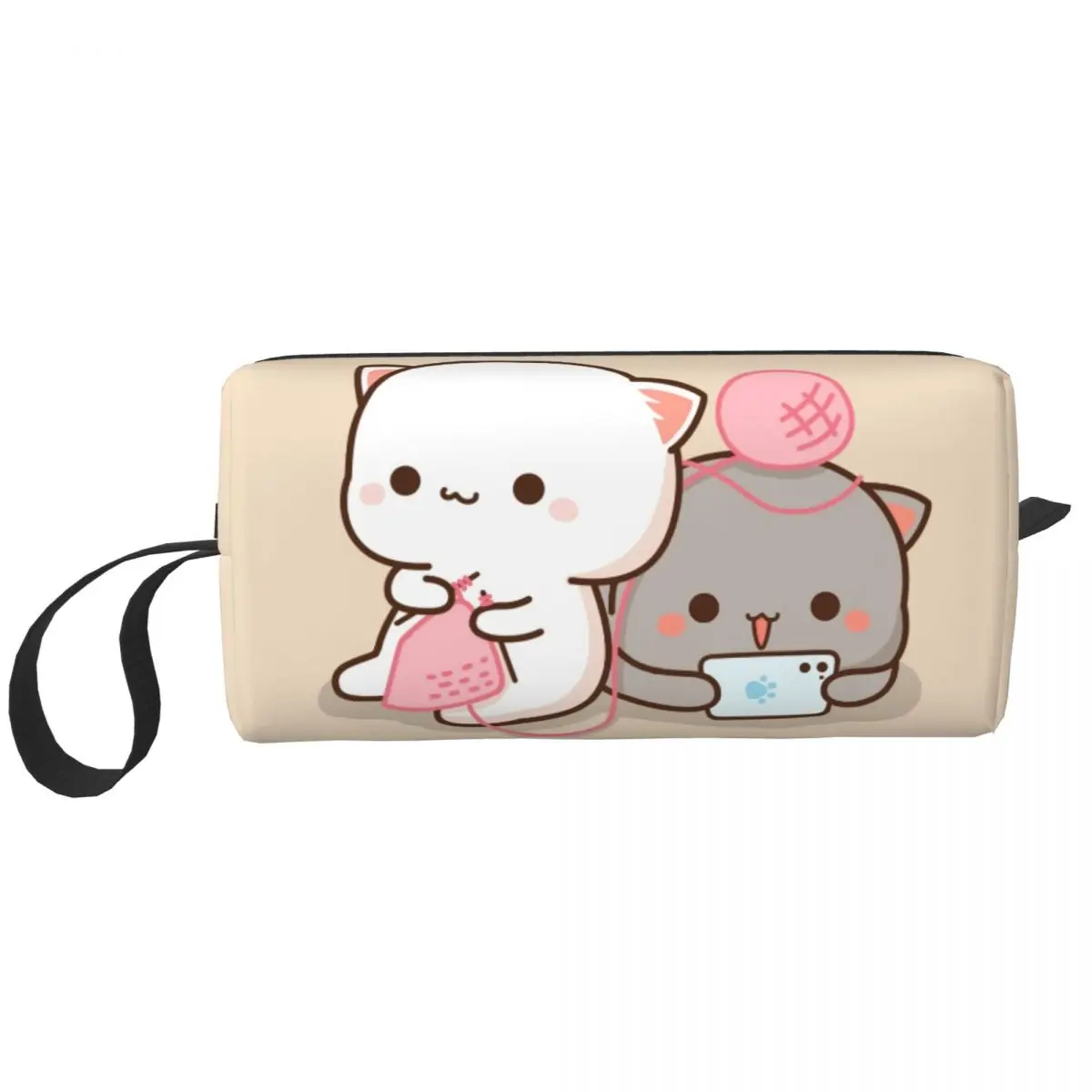 

Мультяшная пара персиковая и Гома мочи кошка дорожная косметичка женская косметичка органайзер для туалетных принадлежностей женская косметичка набор для хранения