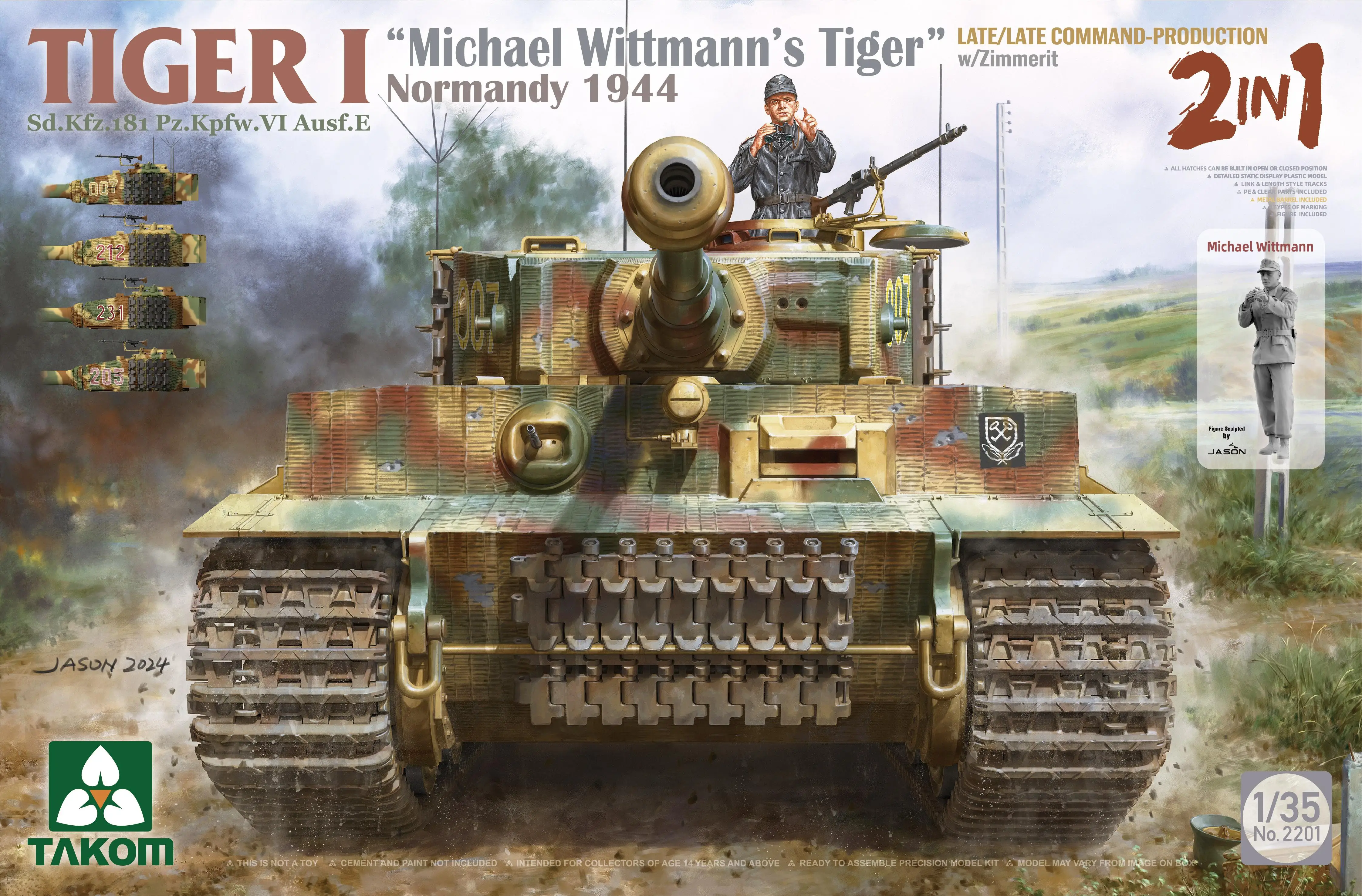 

TAKOM 2201 1/35 поздний командный выпуск «Тигр Майкла витманна» Нормандия 1944