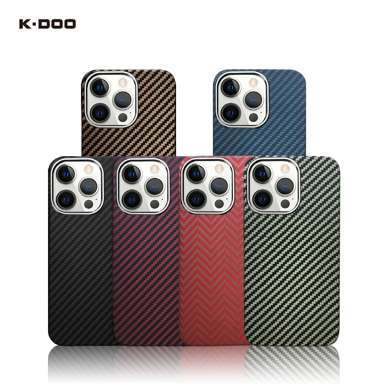 

Mag Wireless Charge K DOO Kevlar Fiber Protective Cover Phone Case for iPhone 12 13 14 Mini Pro Max