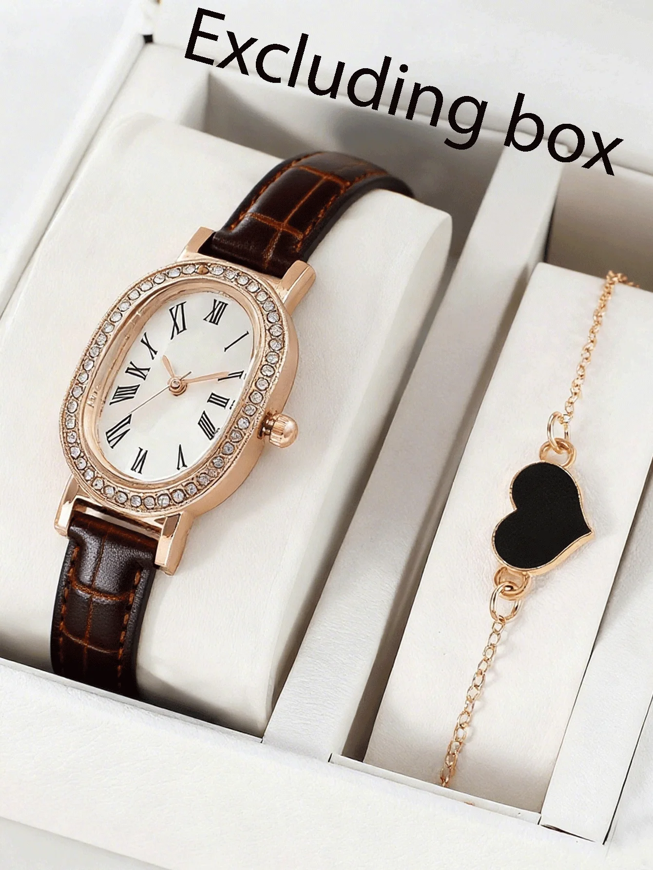 Exquisite watch oval dial belt simple women's fashion exquisite women's watch set