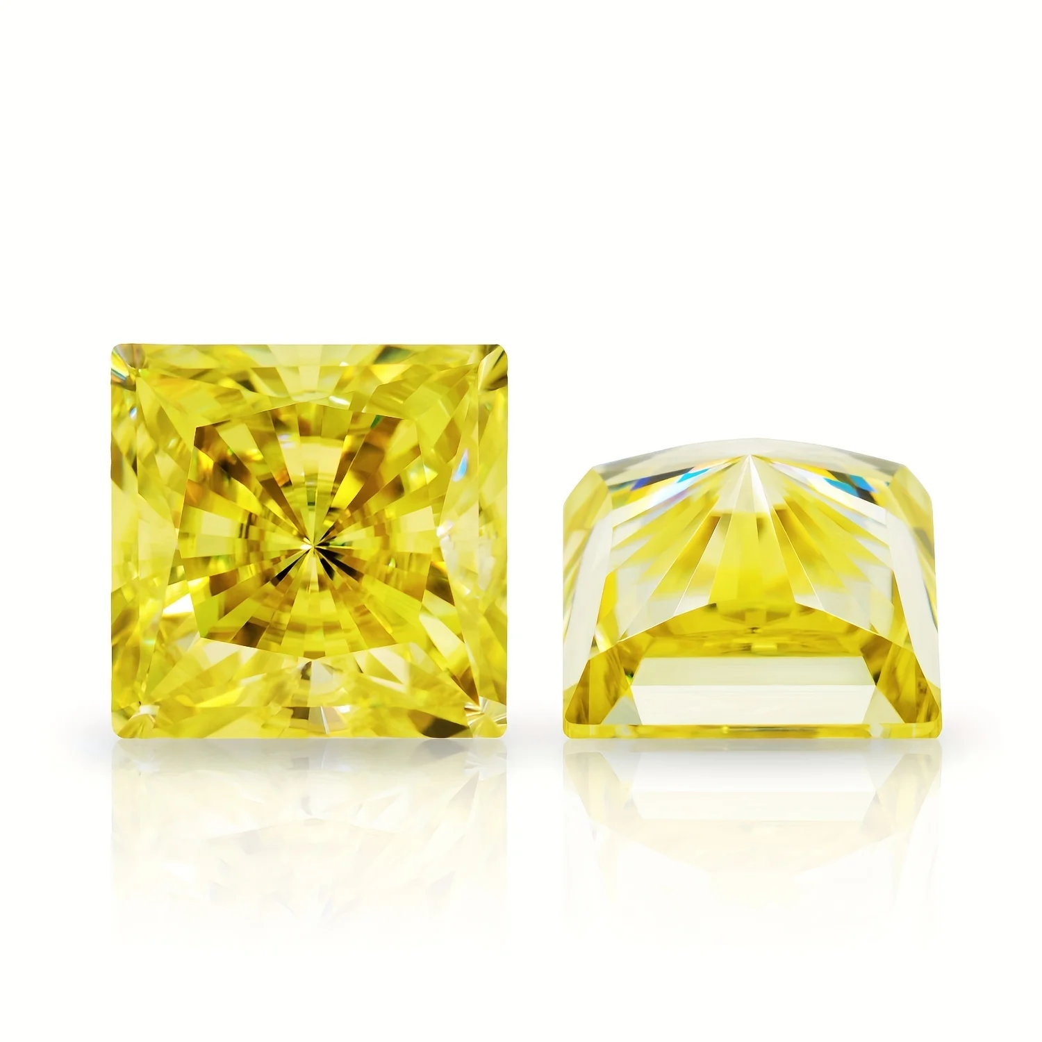 Princess Square Lemon Yellow Gra Moissanite Loose Stone Può Pass The Detection Of Intagliato Waist Code Collocazione Certificate