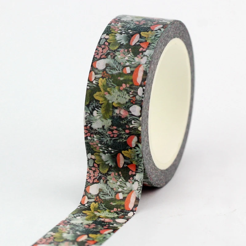 Adhesive Tape Washi Tape Adhesive Tapes Masking Tape Decorative Tape Decoration Tape 1pc 10M Decor Forest Leaves Mushrooms Plants Flowers Washi Tape Set for Scrapbooking Journaling Masking Tape Cute Stationery