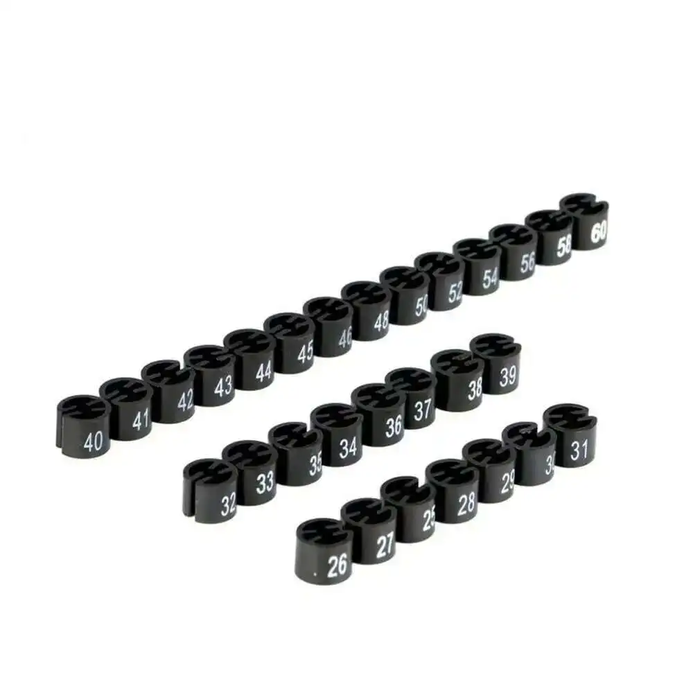 20 Pcs 플라스틱 번호 크기 마커 높이 9.5mm Dia.12mm 부티크 인쇄 된 검은 태그 흰색 Sizers에 대 한 옷걸이 태그 크기 분배기