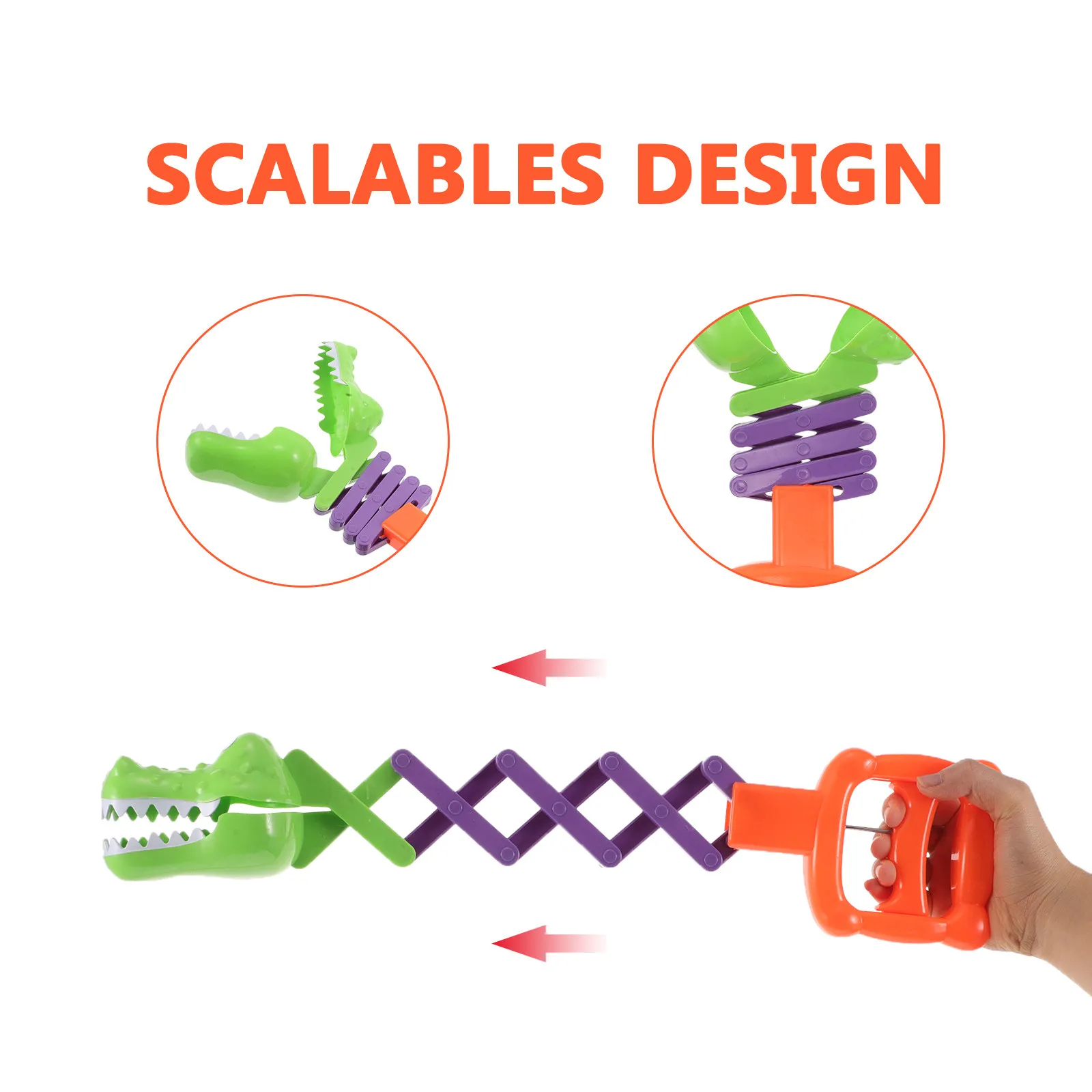 아이들을 위한 재미있는 인터랙티브 클로 그랩퍼 로봇 손 스프링 장착된 악어 디자인 교육용 운동 능력 개발 할로윈