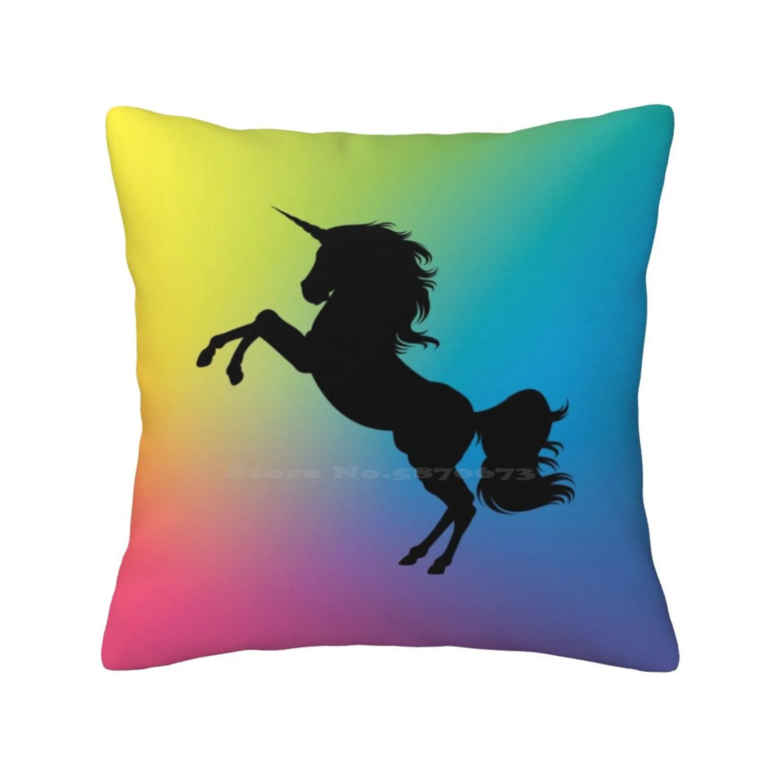 Unicorno Divertente Carino Decor Federa Quadrata Arcobaleno Unicorno Magico Unicorno Cavallo Bellissimo Unicorno Creatura Magica Unicorno