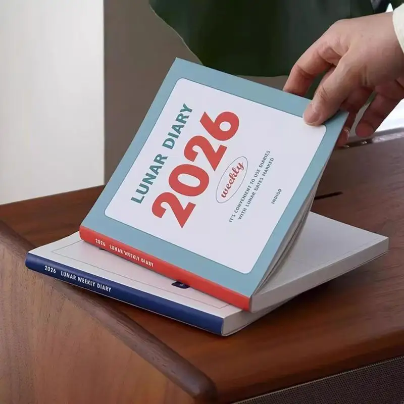 Agenda 2026 Minimalista con Calendario, Diario di Studio per Studenti, Taccuino Retrò, Blocco Note - immagine 3