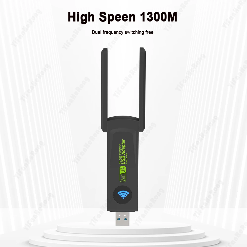 Wireless USB1300Mbps Drive free NIC WIFI Adapter Supports Frequency 2