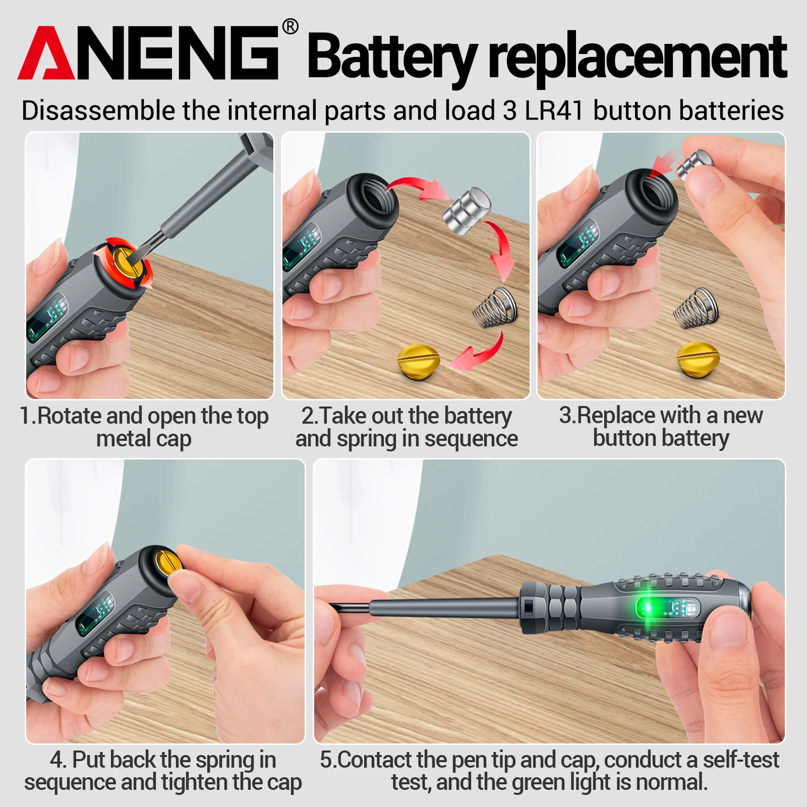 ANENG B05 2Pcs Word/Cross Screwdriver Electric Tester Pen Multi-functional House