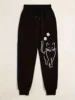 Elegant Cat Print Casual Versatile Women Pants Fashion Trendy Trousers With Drawstring Pockets Comfortable Sweatpants Female 3