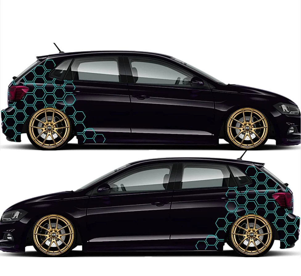 XXL Honeycomb Hexagon Honeycomb Sticker Car Sticker Decor Set Tuning Camouflage