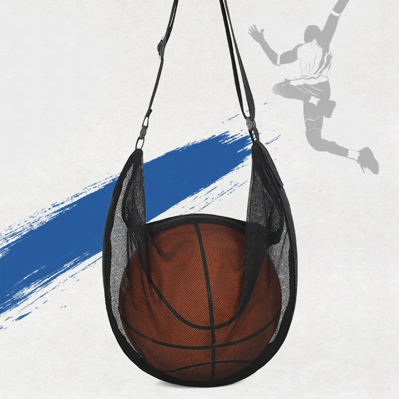 Adjustable Belts Shoulder Bag Portable Full Mesh Storage Backpack Basketball Volleyball Football Ball Bags Organizers Pouch New