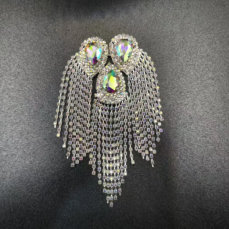 빈티지 태슬 브로치 핀, 비즈 체인 롱 드롭 디자인, 여성 남성 자켓 코트 DIY 의류 액세서리