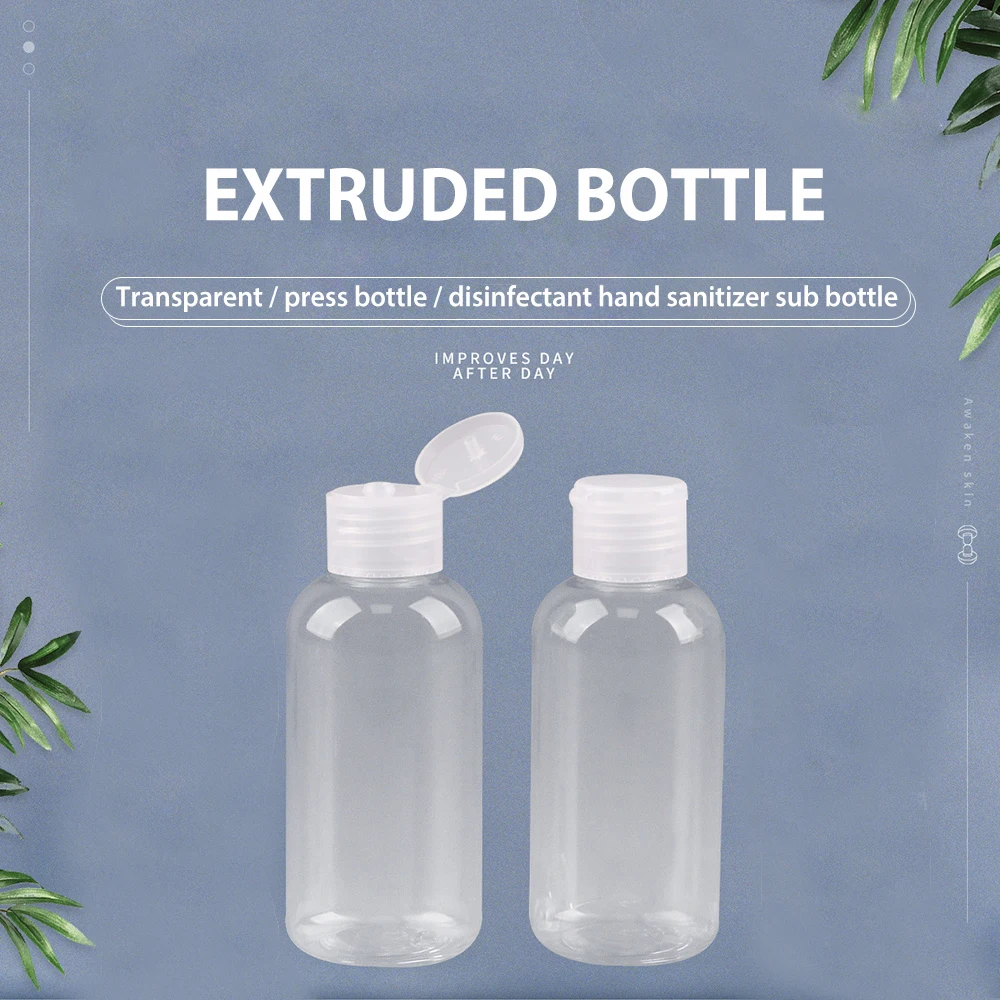 

50pcs 5-100ml Plastic PET Flip Lid Lotion Bottles Wholesale Clear Cosmetic Sample Container Mini Travel Fill Vials Liquid Bottle
