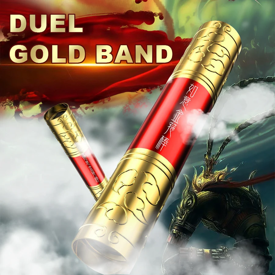 Description Picture 2 of itemNewest Rechargeable LED Flashlight Monkey King Carving dragon golden Cudgel Stick Hand Torch Flashlight Outdoor Emergency Ligh
