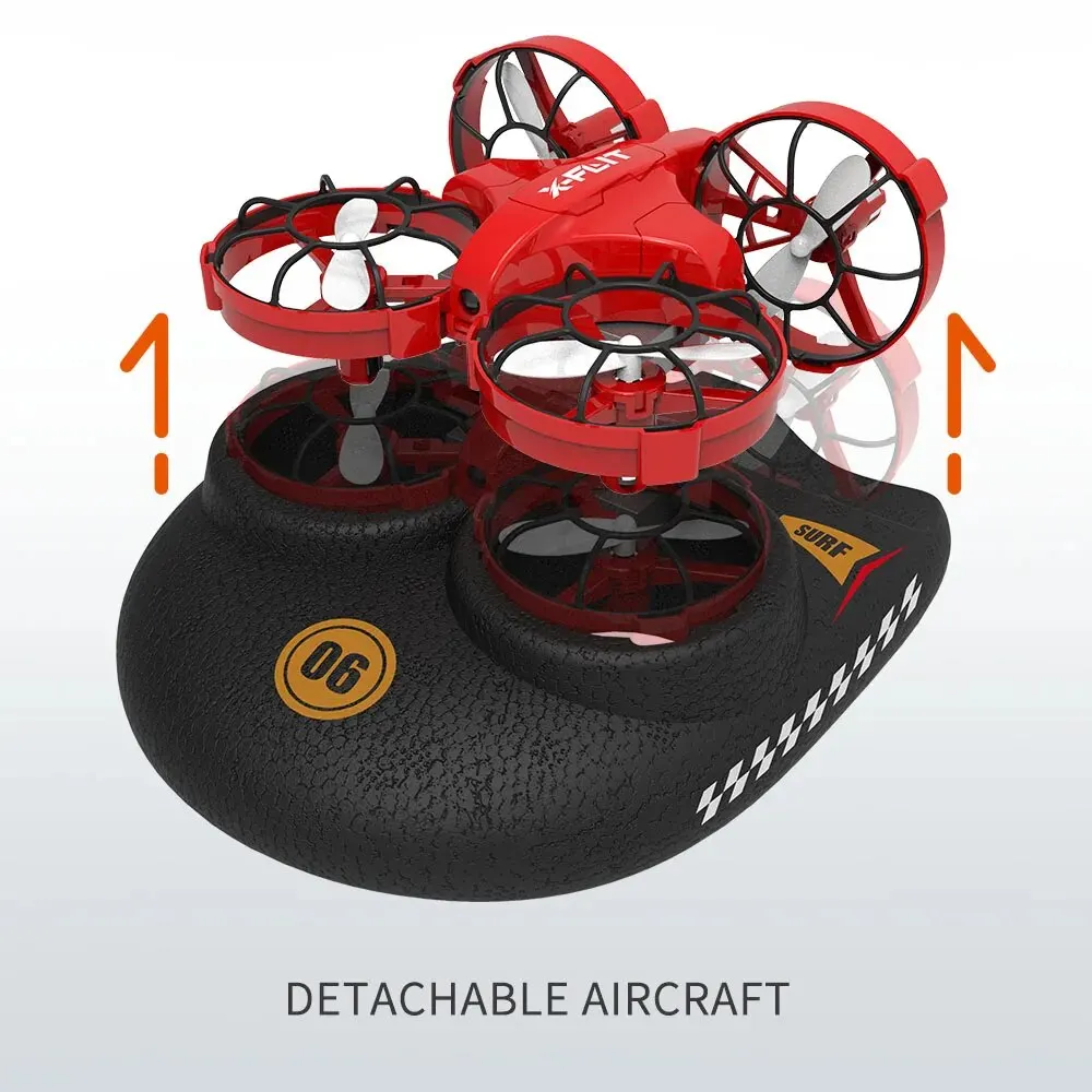 Hovercraft-Controle Remoto Mini Drone para Crianças, RC Quadcopter, Brinquedo Avião Impermeável, Aeronave ao ar livre, 2.4G, 4CH, 3 em 1