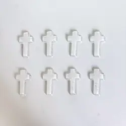Translucent Glitter Crystal Cross Handmade Decorative Accessory Gift - 10 (White)
