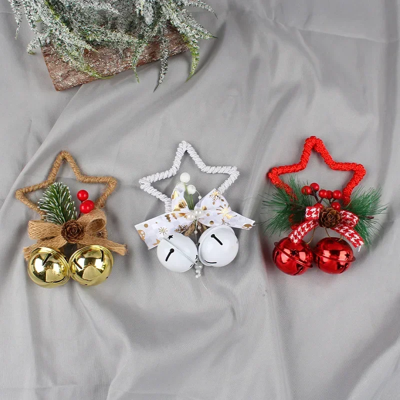 Christmas Five-Pointed Star Bell Accessories Pendant Bow Bell