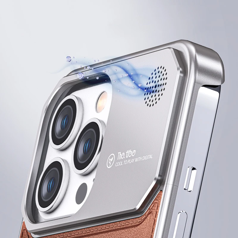 Aromatherapy Aluminum Alloy Leather Case For iPhone 15 14 Plus 13 12 Pro Max Magnetic Metal Bumper Protector Cover Luxury