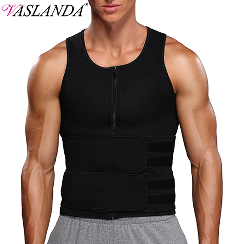 Mens Body Shaper Waist Trainer Slimming Vest Workout Tank Tops