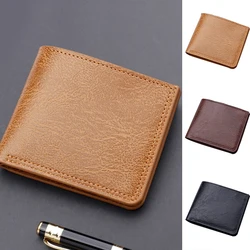 2021 Fashion Men Button Wallet Clutch Female PU Short Small Coin Purse Brand Design Soft Mini Card Holder Wallet Money Bag