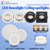 4pcs Recessed LED Spot Llight Dial Swich CCT Downlight 3 Color Adjusted AC100-240V 3000K/4000K/6500K Ceiling Indoor Lighting 1