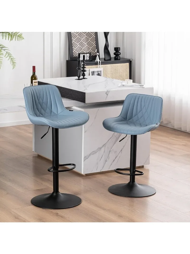 

Синий барный штатив с двумя регулируемыми Вертлюгами, современные барные стулья, роскошный мягкий барный стул из искусственной кожи с металлической высотой