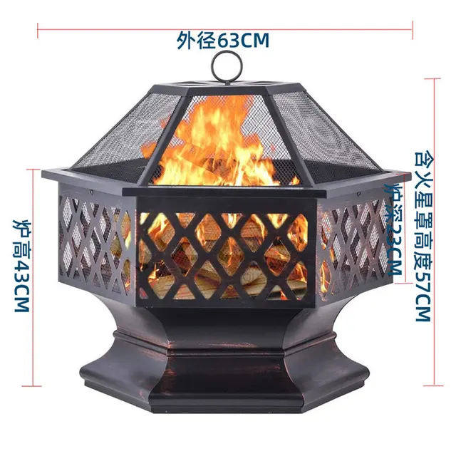 Rézrendszer Tűzhelye Európának Kültéri Fűtőszén Karjaik Kreatív Szabadidő Udvar Barbecue Faszén Brazier - Image 6