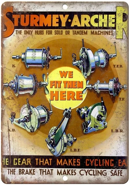 Sturmey Archer We Fit Them Here Tin Sign art wall decoration vintage aluminum retro metal sign |