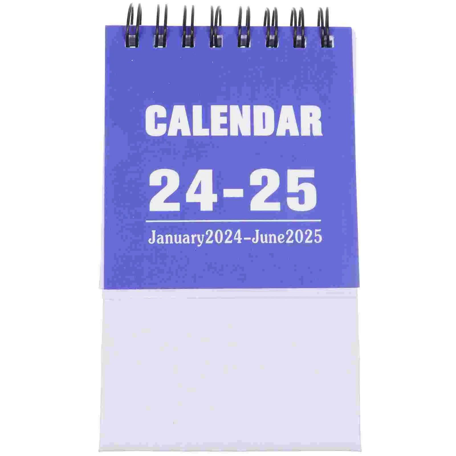 2024 2025 Mini Calendar Desk Paper Calendar Standing Flipped Calendar Jan 2024 June 2025 Calendar Portable Tent Calendars Wire