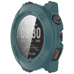 Enhanced Protective PC + Tempered Glass Case for Smart Watch - Full Cover Frame Bumper Shell with Screen Protector Accessories (Green)
