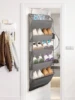 1pcs 5-Layer Over The Door Hanging Shoe Organizer, Gray Non-Woven Fabric Shoe Storage Hanging Bag,Hanging Shoe Rack 2