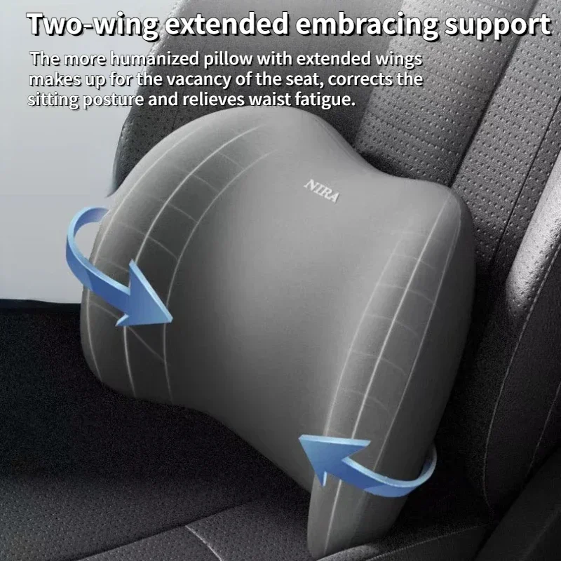 Memory Foam Car Neck Pillow for Travel and Lumbar Support