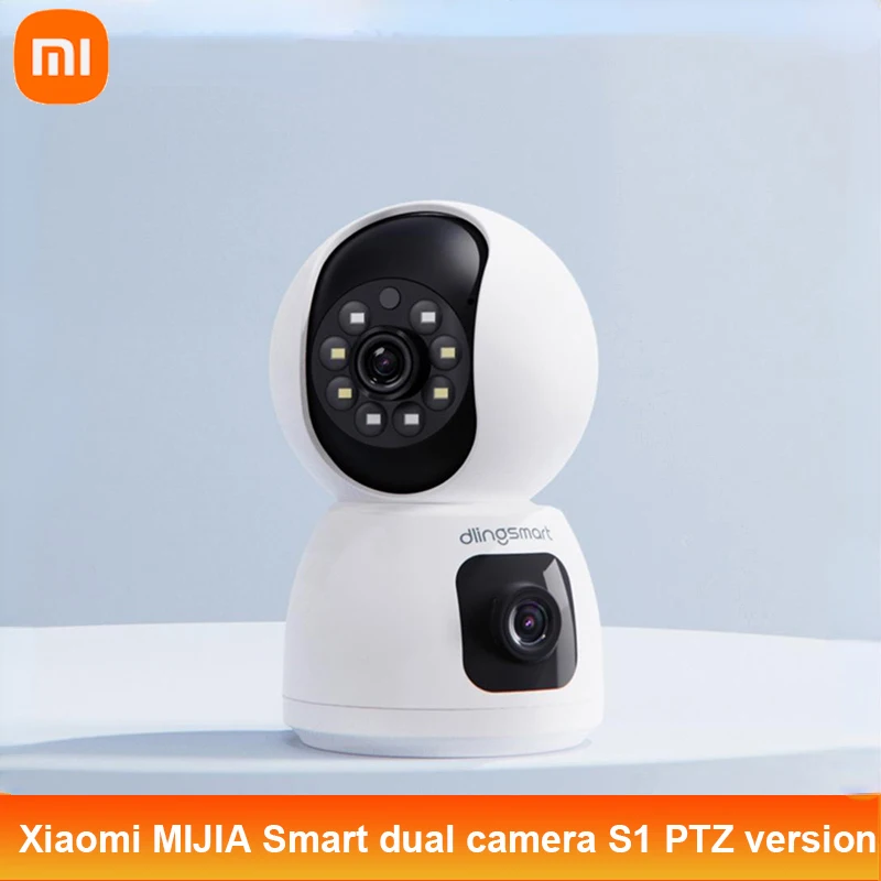 Xiaomi MIJIA умная Двойная камера S1 PTZ версия 360 ° домашняя камера безопасности полноцветная ИИ датчик присутствия голосовой вызов работа с Mi Home