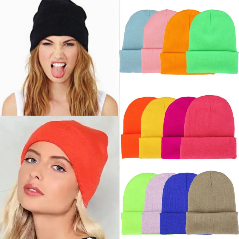 

Unisex Hat Cotton Blends Solid Warm Soft HIP HOP Knitted Hats Men Winter Caps Women's Skullies Beanies For Girl Wholesale