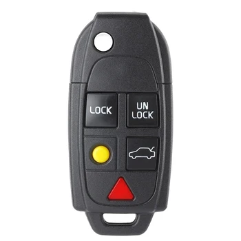 Portachiavi con telecomando per chiave auto per Volvo - XNRKEY 4 1 5 pulsanti Flip Remote Car Key Shell Fob per Volvo S4 S60