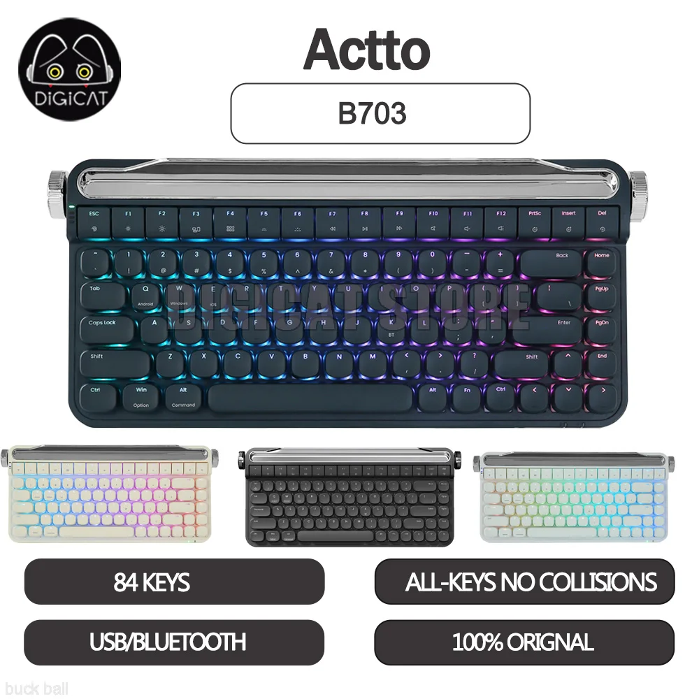 Actto b703-Bluetooth付きメカニカルキーボード,2モード,USB/bluetooth 
