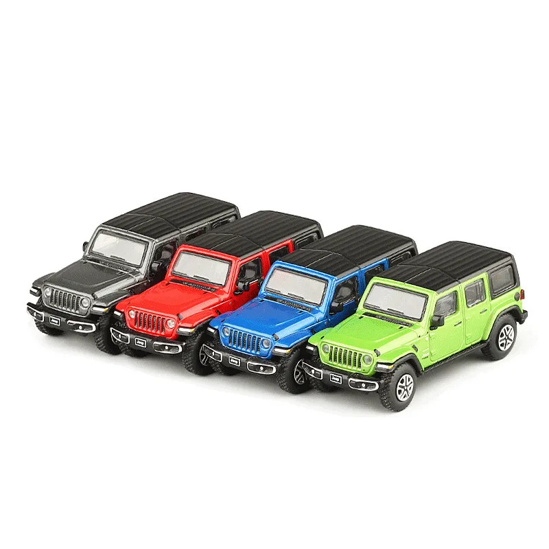 1:64 Jeep Wrangler Sahara Rubicon Miniature 1/64 JKM Toy Car Model SUV Sport Vehicle Free Wheels Diecast Metal Collection Gift 3
