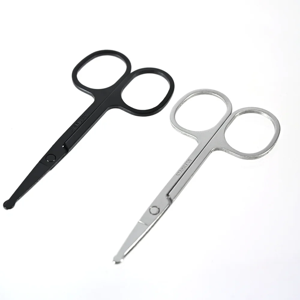 Stainless Steel Eyebrow Scissors Nose Hair Mini Small Eyelash Facial Hair Straight Round Tip Eyebrows Nail Beard Manicure Makeup 5