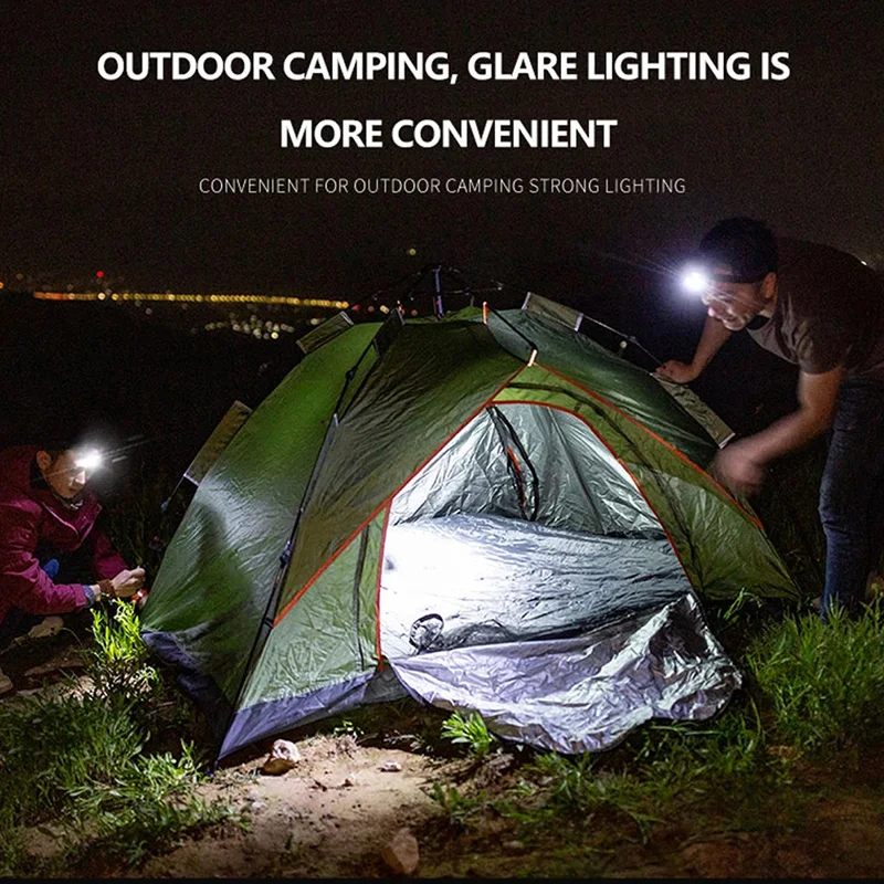 3 Modes Mini Portable COB Head Flashlight Outdoor Waterproof Night Riding Fishing Headlamp Battery Powered (no Battery)