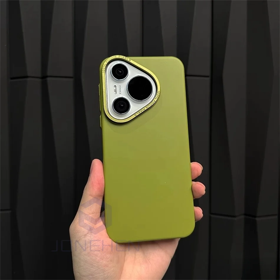 Sleek Matte Solid Color Shockproof Case with Alloy Lens Frame