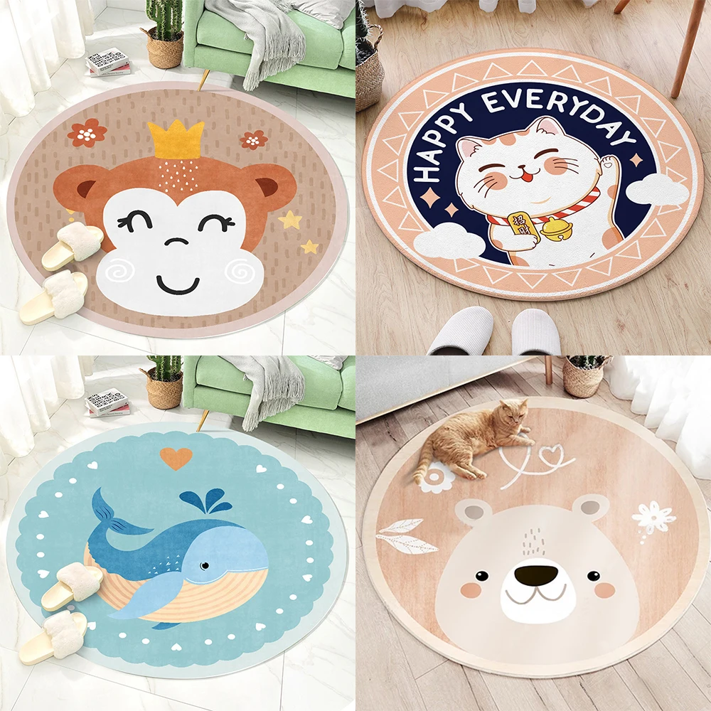 

Round floor mats with animal prints for household use Door and living rooms